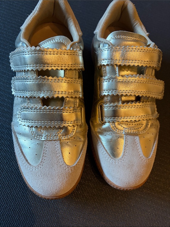 Steve Madden Shoes - Steve Madden Metallic Gold Velcro Sneakers